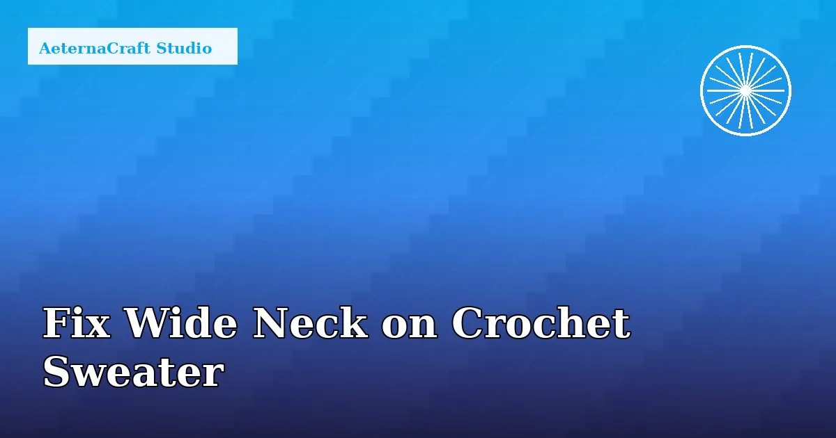 Fix Wide Neck on Crochet Sweater: Easy Adjustments
